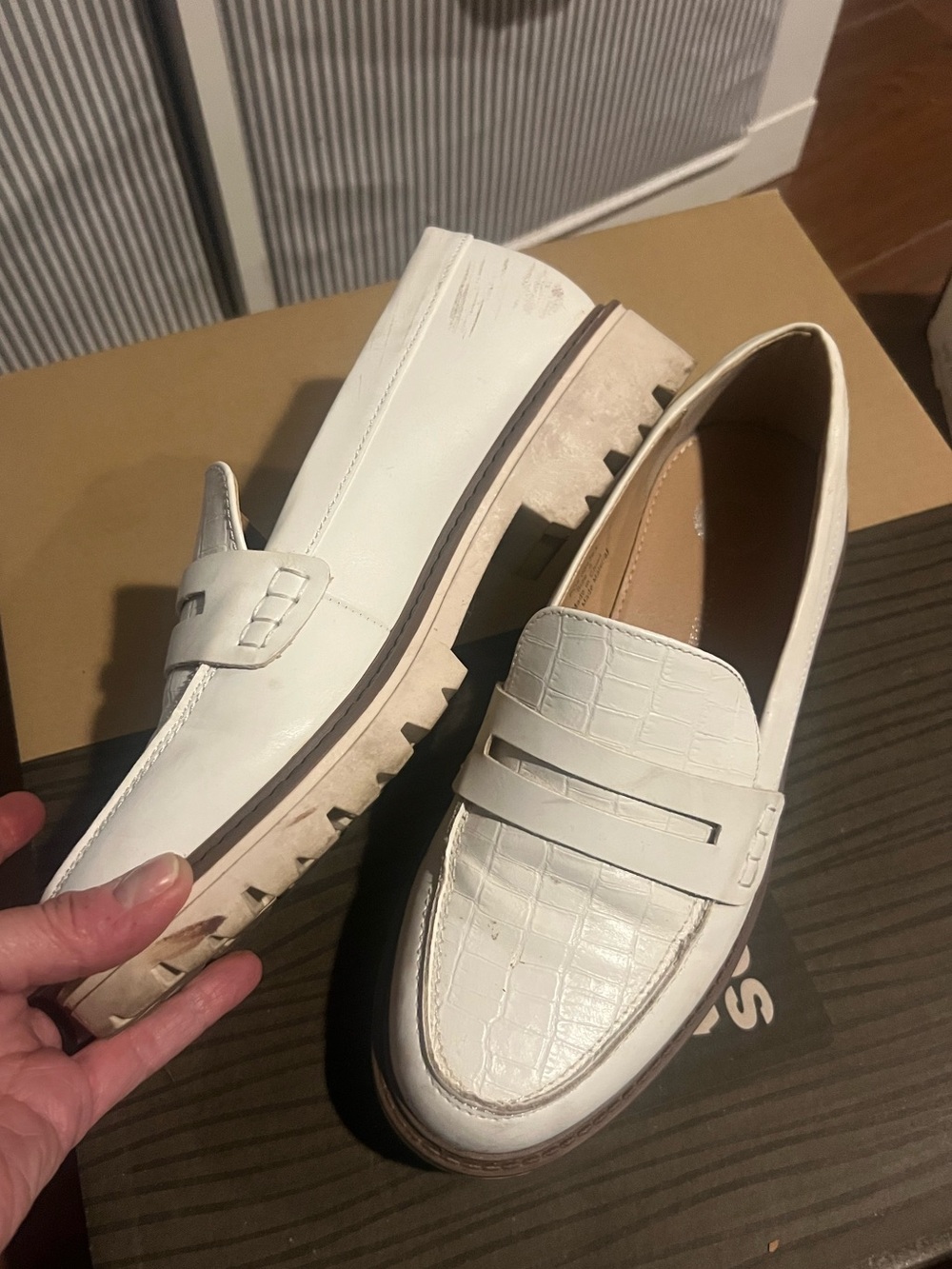 White loafers. Size 8. Worn a couple times.